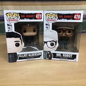 Lot Of 2 - Mr. Robot #478 and Elliot Alderson #477 Funko POP! Television